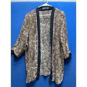 Signature Collection Cardigan XL Animal Print Black